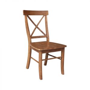 John Thomas Furniture - Dining Essentials - Bourbon Oak X Back Chair (RTA) - C42-613