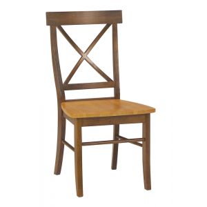 John Thomas Furniture - Dining Essentials - Cinnamon/Espresso X Back Chair (RTA) - C58-613