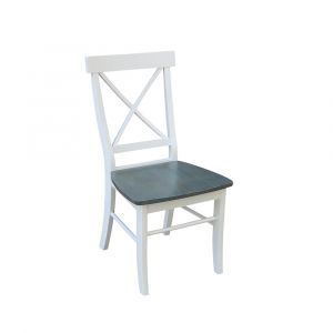 John Thomas Furniture - Dining Essentials - White/Gray X Back Chair (RTA) - C05-613