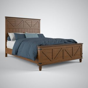 John Thomas Furniture - Farmhouse Chic - Rustic King Bed in Bourbon - BD42-902KH_BD42-902KF_BD42-901KR