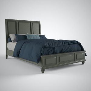 John Thomas Furniture - Summit - Sleigh King Bed in Heather Gray - BD105-302KH_BD105-302KF_BD105-301KR