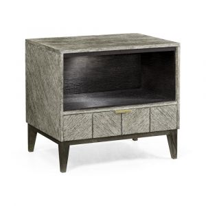Jonathan Charles Fine Furniture - Geometric - Casual Transitional Dark French Oak Bedside Cabinet - 500279-DFO