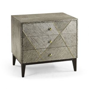 Jonathan Charles Fine Furniture - Geometric - Casual Transitional Dark French Oak Bedside Chest Of Drawers - 500335-DFO