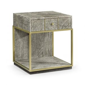 Jonathan Charles Fine Furniture - Geometric - Casual Transitional Dark French Oak Bedside Table - 500282-DFO