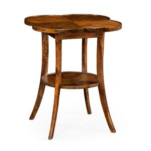 Jonathan Charles Fine Furniture - Casually Country Quatrefoil Lamp Table in Walnut - 491043-CFW
