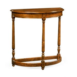 Jonathan Charles Fine Furniture - Casually Country Walnut Demilune Console Table - 491162-CFW