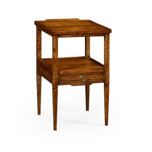 Jonathan Charles Fine Furniture - Casually Country Walnut Square Lamp Table with Drawer - 491023-CFW