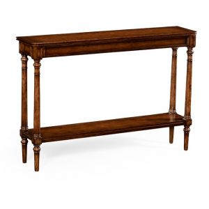 Jonathan Charles Fine Furniture - Country Farmhouse Country Living Style Narrow Walnut Console Table - 494601-WAL