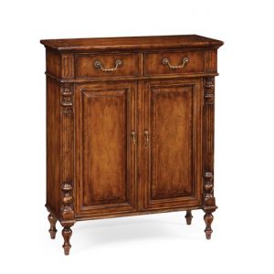 Jonathan Charles Fine Furniture - Country Farmhouse Narrow Cabinet with Cupboard - 493144-WAL