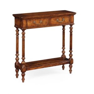Jonathan Charles Fine Furniture - Country Farmhouse Narrow Walnut Small Console Table - 493143-WCD