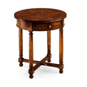 Jonathan Charles Fine Furniture - Country Farmhouse Round Parquet Topped Side Table - 492021-WAL