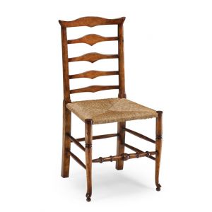 Jonathan Charles Fine Furniture - Country Farmhouse Triangular Detail Ladder Back Chair with Rush Side Seat - 492300-SC-WAL