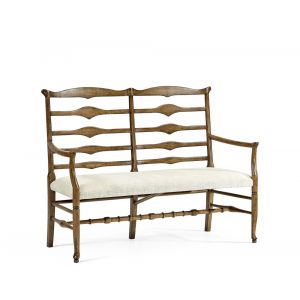 Jonathan Charles Fine Furniture - Casual Accents Medium Driftwood Ladderback Bench, Uph - 492803-DTM-F400