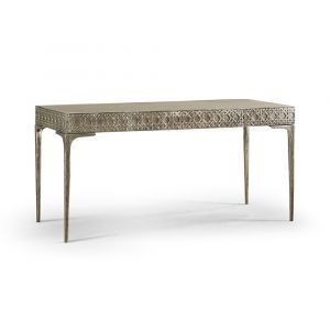 Jonathan Charles Fine Furniture - Water Cnoidal Cane Carved Metal Desk - 001-4-0E0-CBA