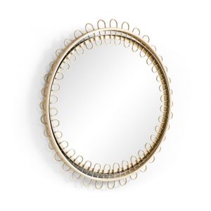 Jonathan Charles Fine Furniture - Water Vorticity Oval Rattan Mirror - 001-1-500-NRT