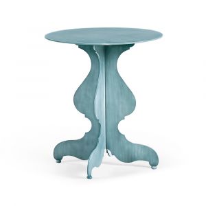 Jonathan Charles Fine Furniture - White Asperitas Spot Table in Danish Blue - 002-3-DN0-PDB