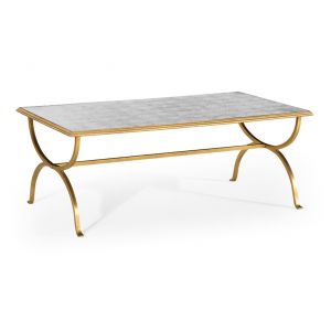 Jonathan Charles Fine Furniture - Luxe Eglomise and Gilded Iron Coffee Table - 494060-G-GES
