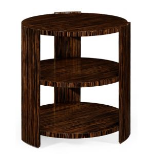 Jonathan Charles Fine Furniture - Metropolitan Art Deco Style Three-Tier Faux Macassar Side Table - 494397-MAS