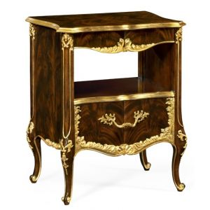 Jonathan Charles Fine Furniture - Monte Carlo Mahogany and Gilded Nightstand - 495504-BMA-GIL