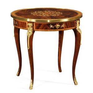Jonathan Charles Fine Furniture - Regency Mahogany Lamp Table with Mother of Pearl and Marquetry - 499501-MAM-MOP