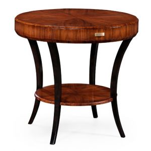 Jonathan Charles Fine Furniture - Santos Art Deco Satin Round Side Table with Drawer - 494000-SAS