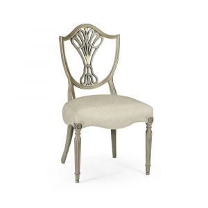 Jonathan Charles Fine Furniture - Buckingham - Sheraton Buckingham Grey and Gilded Dining Side Chair with Shield Back - 495819-SC-PBG-F200