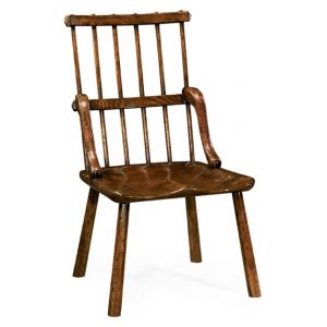 Jonathan Charles Fine Furniture - Sherwood Oak Rustic Dark Oak Country Side Chair Plank Seat - 493402-SC-TDO