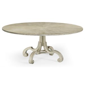 Jonathan Charles Fine Furniture - William Yeoward Country House Chic 70 Lacock Venetian White Oak Dining Table with Silver Guilding - 530054-70D-VWO