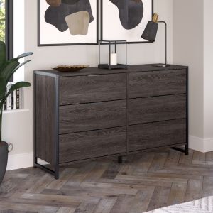 Kathy Ireland Home - Atria 6 Drawer Dresser in Charcoal Gray - ARS160CRK
