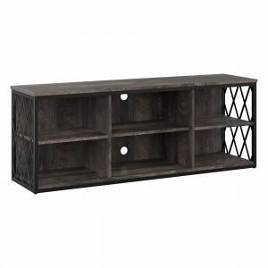 Kathy Ireland Home - City Park 60W Industrial TV Stand for 70 Inch TV in Dark Gray Hickory - CPV160GH-03