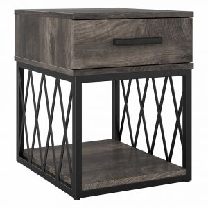 Kathy Ireland Home - City Park Industrial End Table with Drawer in Dark Gray Hickory - CPT118GH-03