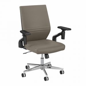 Kathy Ireland Home - City Park Mid Back Leather Task Chair in Washed Gray Leather - CPKCH2701WGL-Z