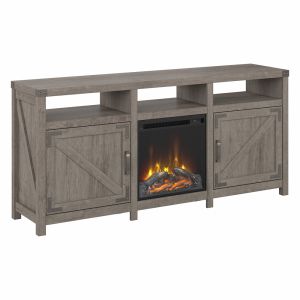 Kathy Ireland Home - Cottage Grove 65W Electric Fireplace TV Stand for 70 Inch TV in Restored Gray - CGR019RTG