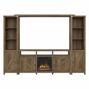Kathy Ireland Home - Cottage Grove 65W Farmhouse Entertainment Center with Electric Fireplace in Reclaimed Pine - CGR020RCP