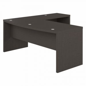Kathy Ireland Home - Echo 72W Bow Front L Shaped Desk in Charcoal Maple - ECH053CM