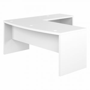 Kathy Ireland Home - Echo 72W Bow Front L Shaped Desk in Pure White - ECH053PW