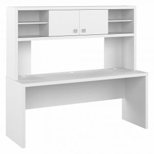 Kathy Ireland Home - Echo 72W Computer Desk with Hutch in Pure White - ECH056PW