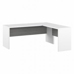 Kathy Ireland Home - Echo 72W L Shaped Computer Desk in Pure White and Modern Gray - ECH054WHMG