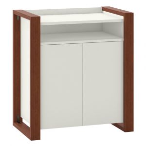 Kathy Ireland Home - Voss 2 Door Accent Storage Cabinet in Cotton White and Serene Cherry - OSS129WC2-03
