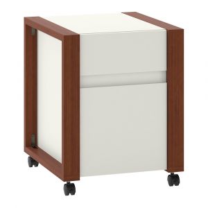 Kathy Ireland Home - Voss 2 Drawer Mobile File Cabinet in Cotton White and Serene Cherry - OSF120WC2-03