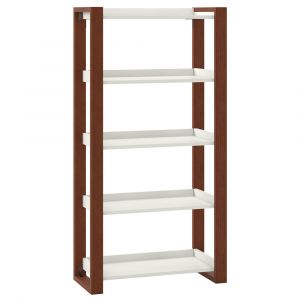Kathy Ireland Home - Voss 5 Shelf Etagere Bookcase in Cotton White and Serene Cherry - OSB130WC2-03