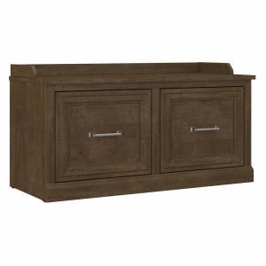 Kathy Ireland Home - Woodland 40W Shoe Storage Bench with Doors in Ash Brown - WDS140ABR-03