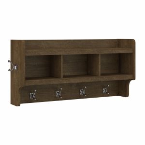 Kathy Ireland Home - Woodland 40W Wall Mounted Coat Rack with Shelf in Ash Brown - WDH340ABR-03