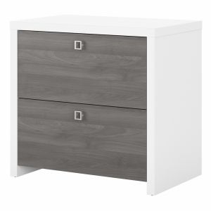 Kathy Ireland Office - Echo 2 Drawer Lateral File Cabinet in Pure White and Modern Gray - KI60502-03
