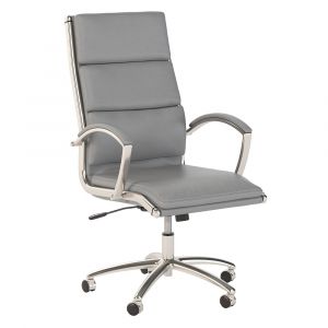 Kathy Ireland Office - Echo High Back Leather Executive Chair in Light Gray - ECH035LG
