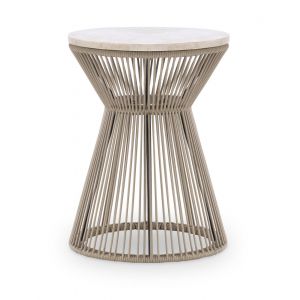 Legacy Classic Furniture - Biscayne Round Rope End Table W/ Travertine Top - 1500-108