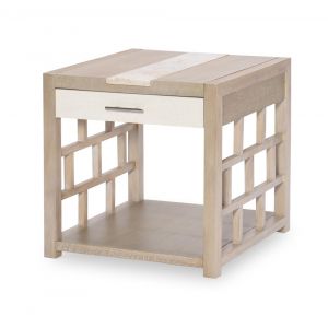 Legacy Classic Furniture - Biscayne Square End Table W/ Travertine Insert - 1500-107