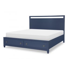 Legacy Classic Furniture - Summerland Inkwell Complete Panel Bed W Storage King 66 Blue Finish - 1162-4136K