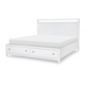 Legacy Classic Furniture - Summerland White Complete Panel Bed W Storage Ca King White Finish 60 - 1160-4137K