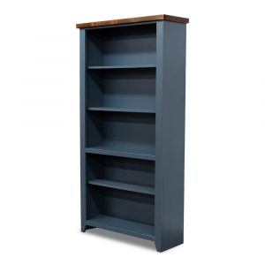 Legends Furniture - Bridgevine Home 72 in. H x 33 in. W5-Shelf Blue and Brown Finish Solid Wood Bookshelf - NT6672.BWK